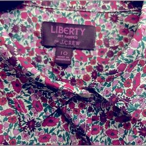 J Crew floral cotton blouse.